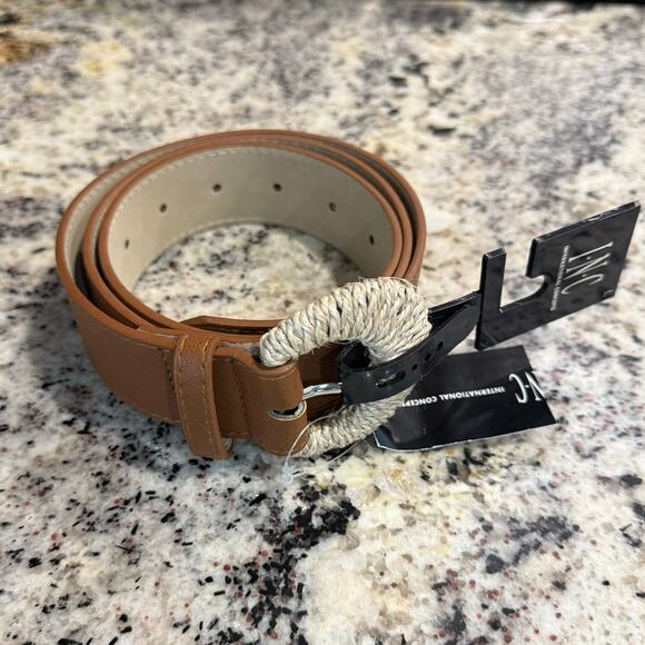 Inc International Concepts Cognac Wrapped Buckle Belt Sz L NWT - Picture 4 of 6